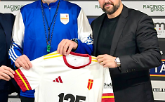 Feola e il patron Davis (Messina)