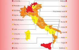 Le zone (quasi) rosse di un Paese malato grave