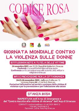 Siracusa, Giornata mondiale contro la violenza sulle donne: riaprono la “stanza rosa” e il “centro ascolto”