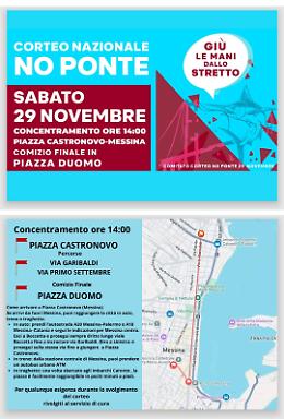A Messina in piazza per dire no al ponte sullo Stretto: "Un'opera inutile per Sicilia, Calabria e Italia"