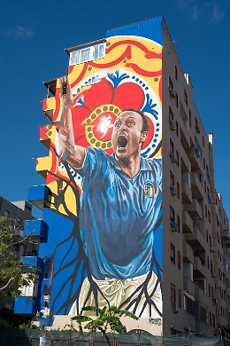 Il murale dedicato a Tot&ograve; Schillaci a Palermo tra i primi 10 in una speciale classifica internazionale