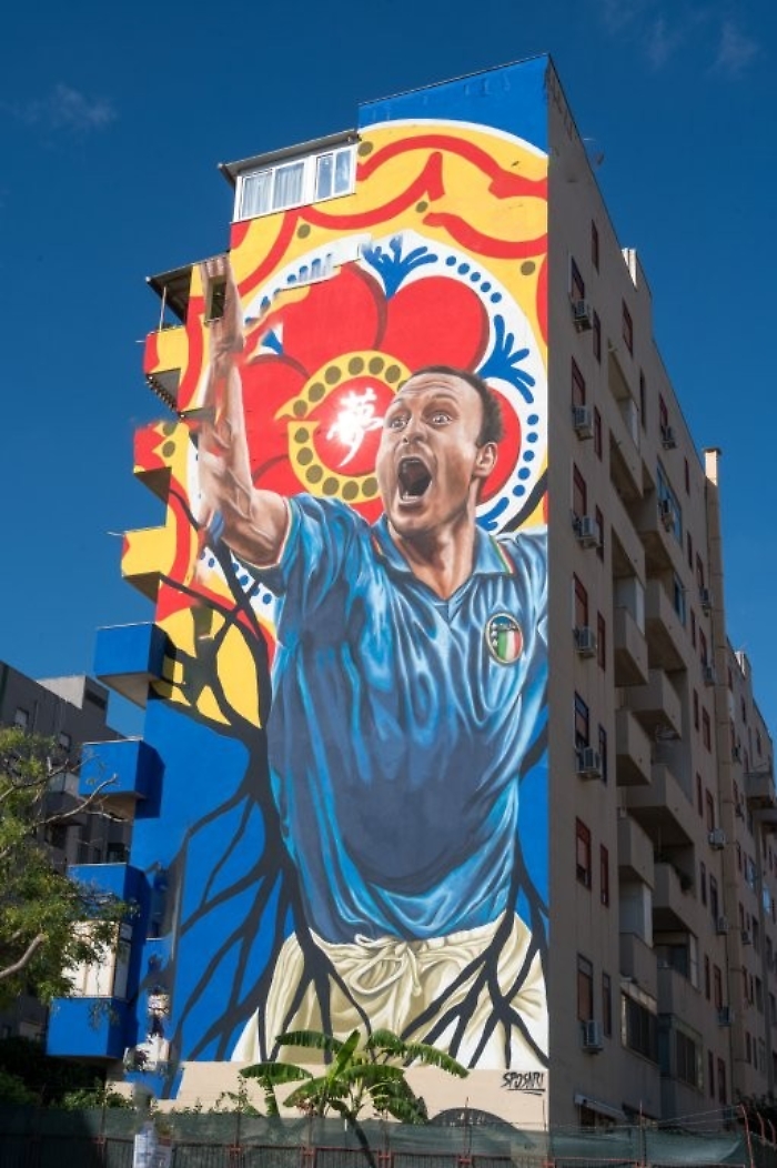 Murale Tot&ograve; Schillaci